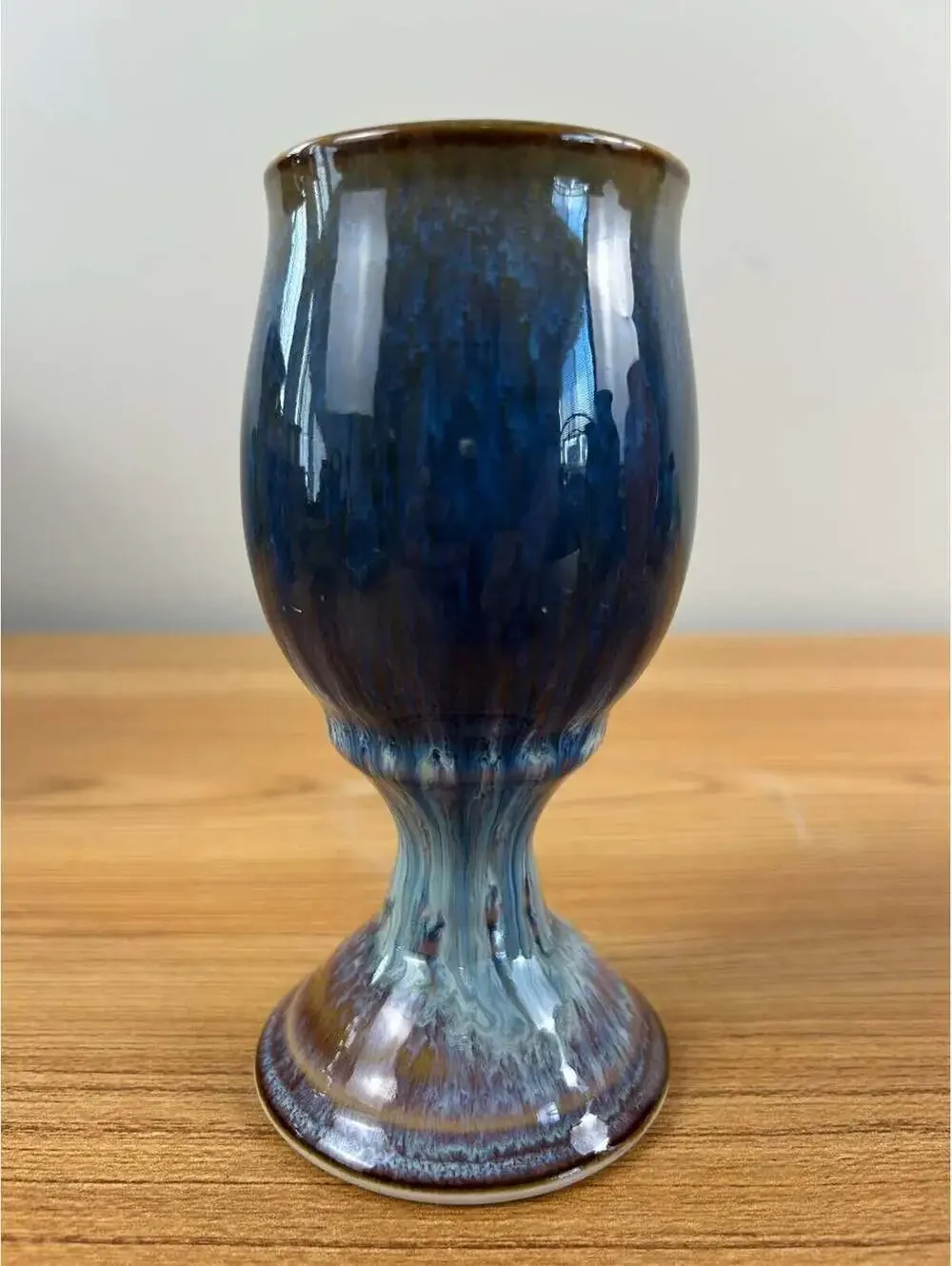 Bill Campbell Art Pottery Chalice Vase 6